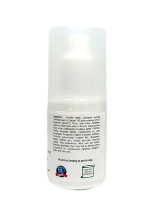 Arnica Plus pain relief bottle with ingredients list, non-GMO label, and no animal testing certification.