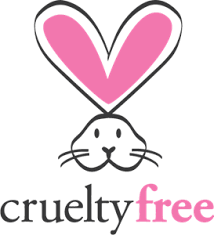 Cruelty-free logo with a pink heart above a bunny face.