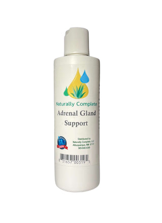 Adrenal Gland Support Lotion 8 oz bottle, soy-free, non-GMO, plant-based, stress management and energy support.