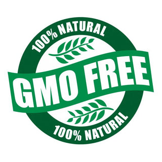 "GMO Free 100% Natural Label in Green and White Design"