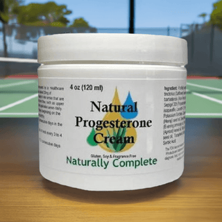 Natural Progesterone Cream 4 oz jar, soy-free, non-GMO, plant-based bioidentical hormone therapy, transdermal delivery.