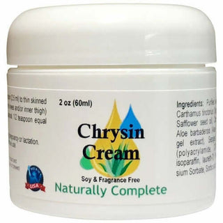 Chrysin Cream 2 oz jar, soy-free, fragrance-free, non-GMO, plant-based, for energy, menopause and andropause relief.
