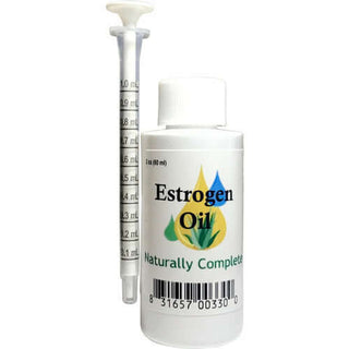 Estrogen Oil 2 oz Bottle with Applicator - Soy-Free, Non-GMO, Plant-Based - Bioidentical Hormone Therapy for Menopausal Relief