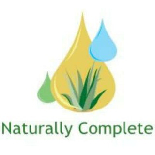 Naturally Complete logo with colorful drops and green leaf design.