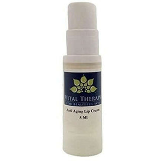 Vital Therapy Anti-Aging Lip Cream 5ml bottle, Soy-Free, Non-GMO, Plant-Based, restores moisture and fights fine lines.